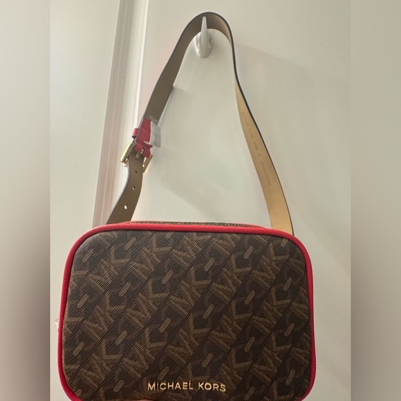 Michael Kors Handbags - Michael Kors Brown and Red Belt Bag NWT
